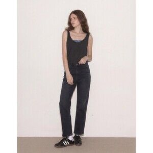 Le Jean Charlie Gay Sabine Ankle Straight Jeans 27 (26x26) Blue High Rise Womens